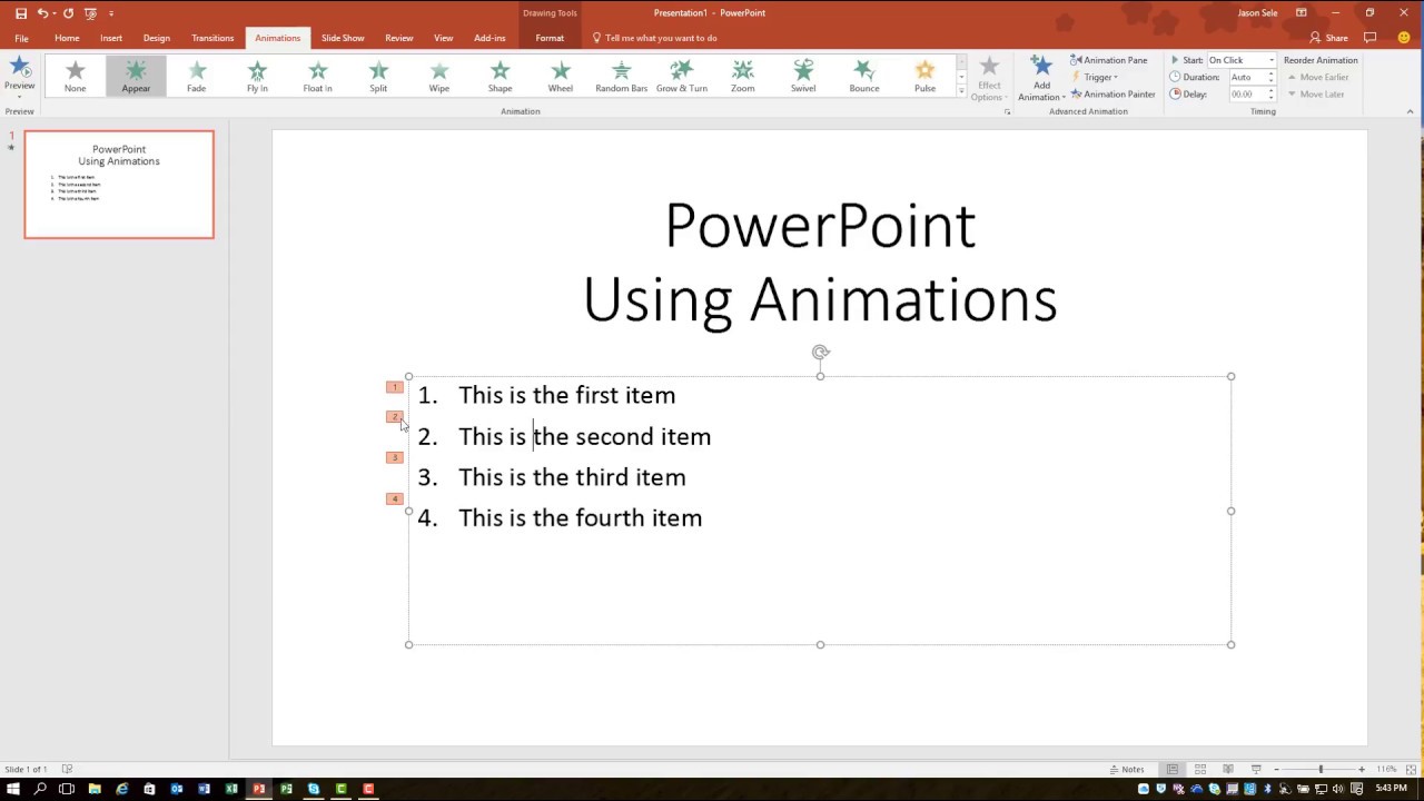 ms powerpoint for mac slideshow fade in bullet points